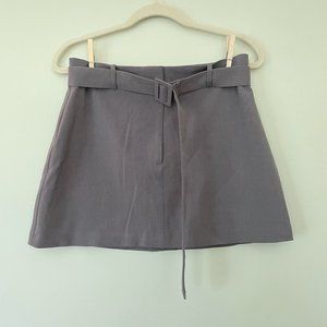Tailored Belted Mini Skirt
